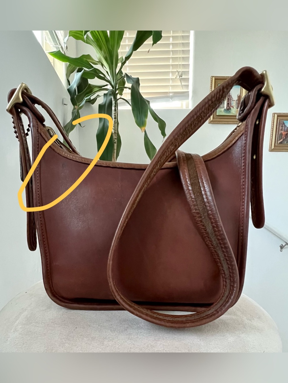 Vintage COACH Janice Legacy Leather Crossbody Shoulder Bag Brown British Tan USA - Picture 13 of 14